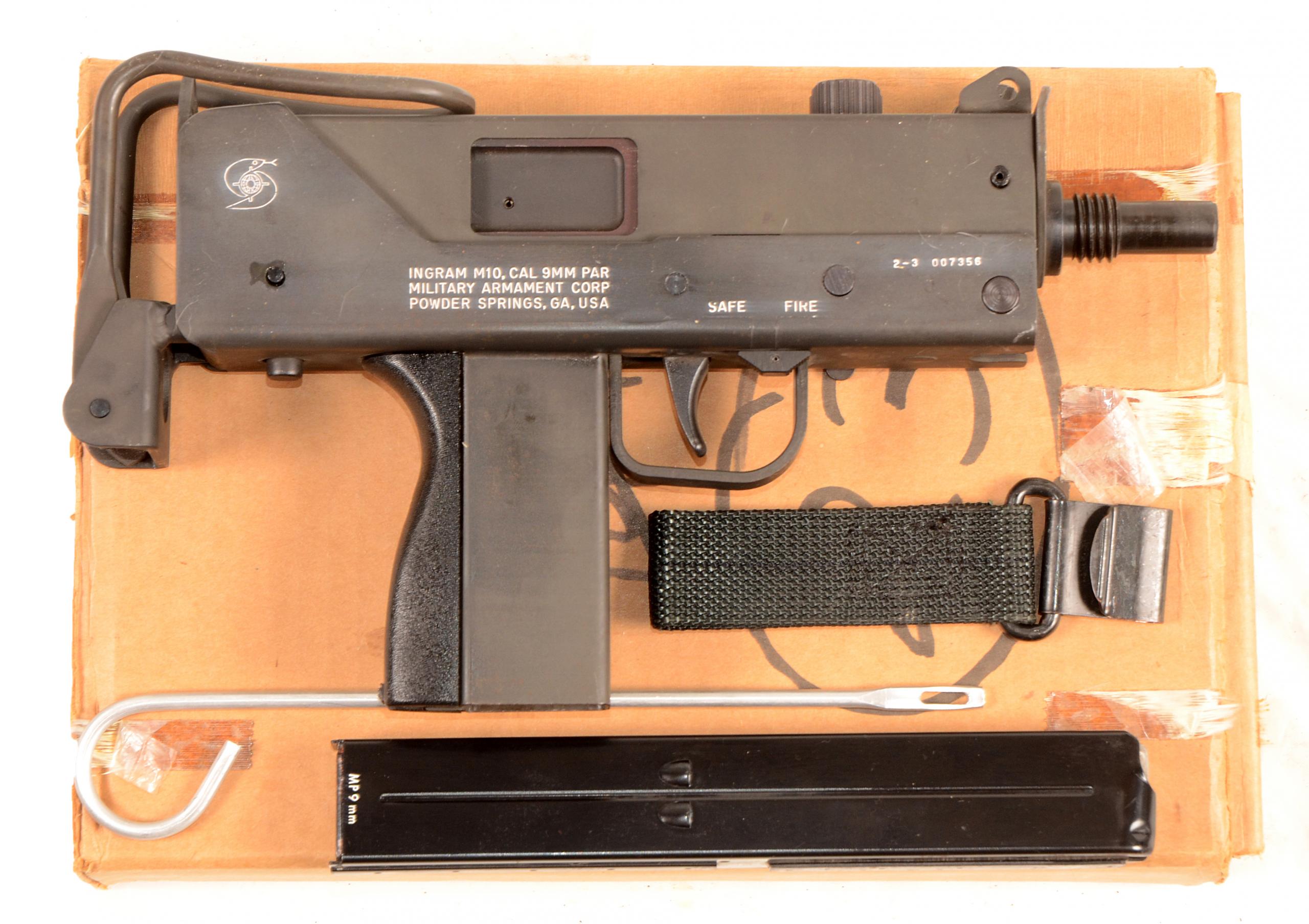 A very nice one-owner Powder Springs, GA MAC 10, 9mm submachine gun. 