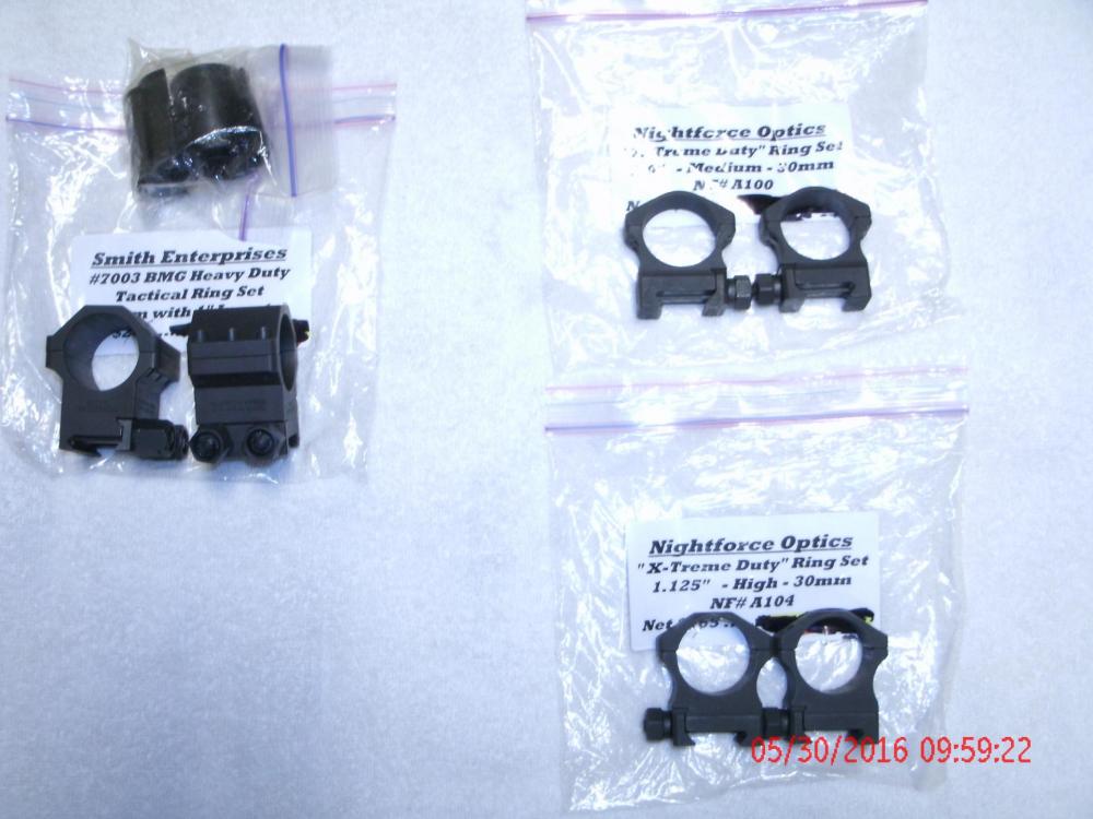 Nightforce and Smith Enterprise Arms Ring Sets.JPG