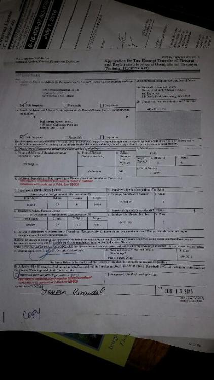 WTS FN-30 .308 OOW RS Plate Post Sample Letter Required $3500.OBO - NFA ...
