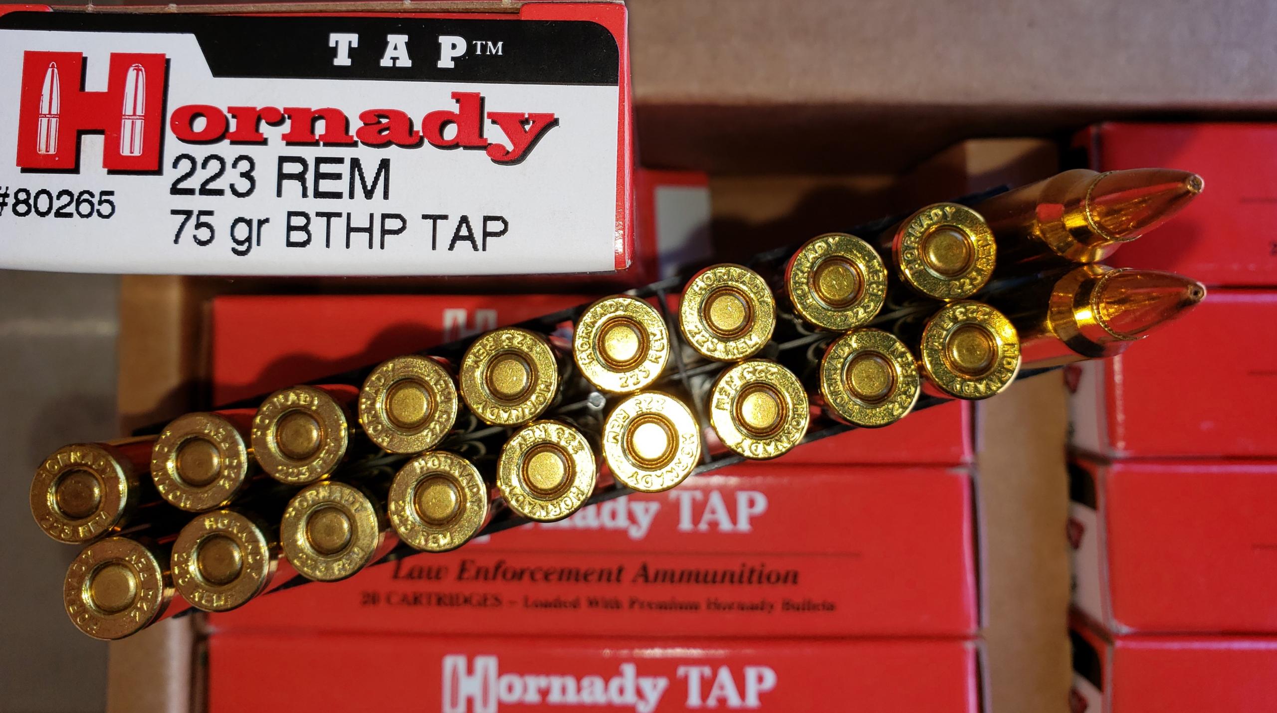 SOLD Hornady .223 TAP {40gr.,75gr.} and .40S&W TAP,NIB, 1 per rd