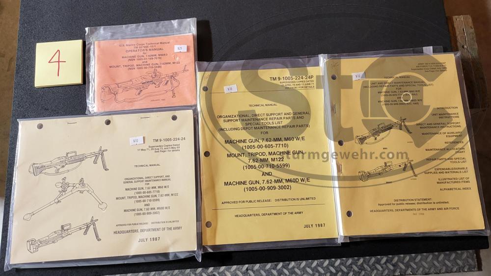 WTS: M249 M240 50 cal M60 Swedish K Humvee 1919 MK19 Misc Tech Manuals ...