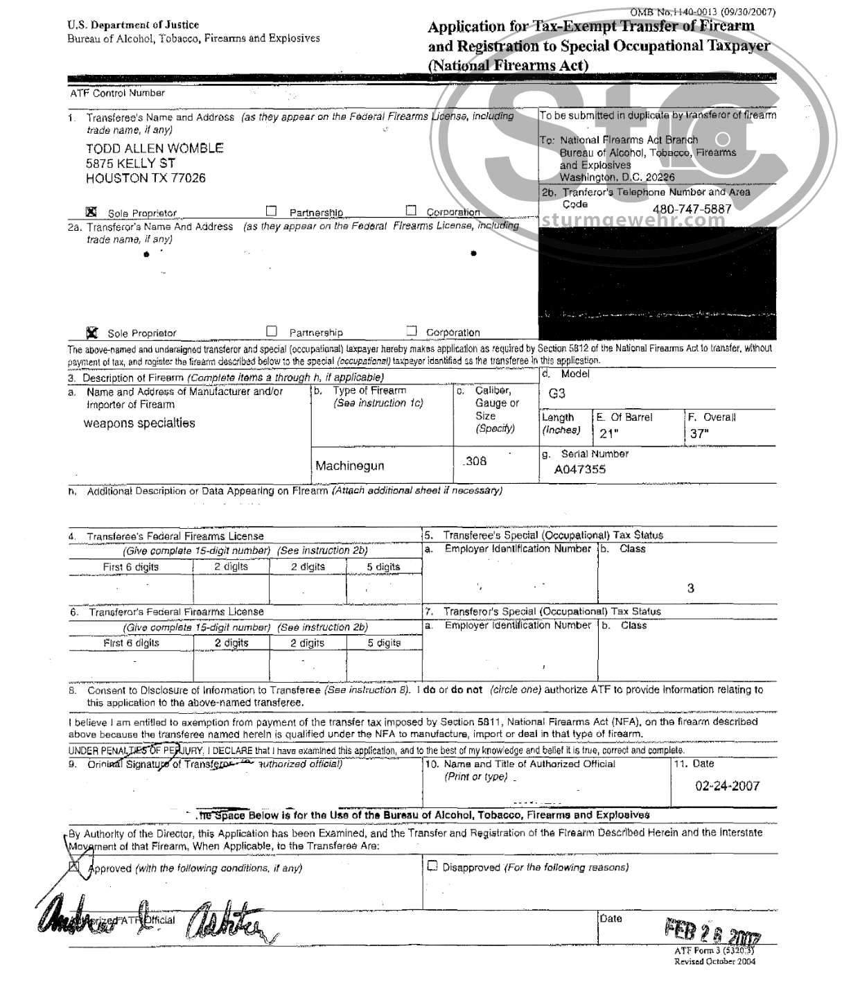 Sold Transferable H&K G3 - NFA Market Board - Sturmgewehr.com Forums