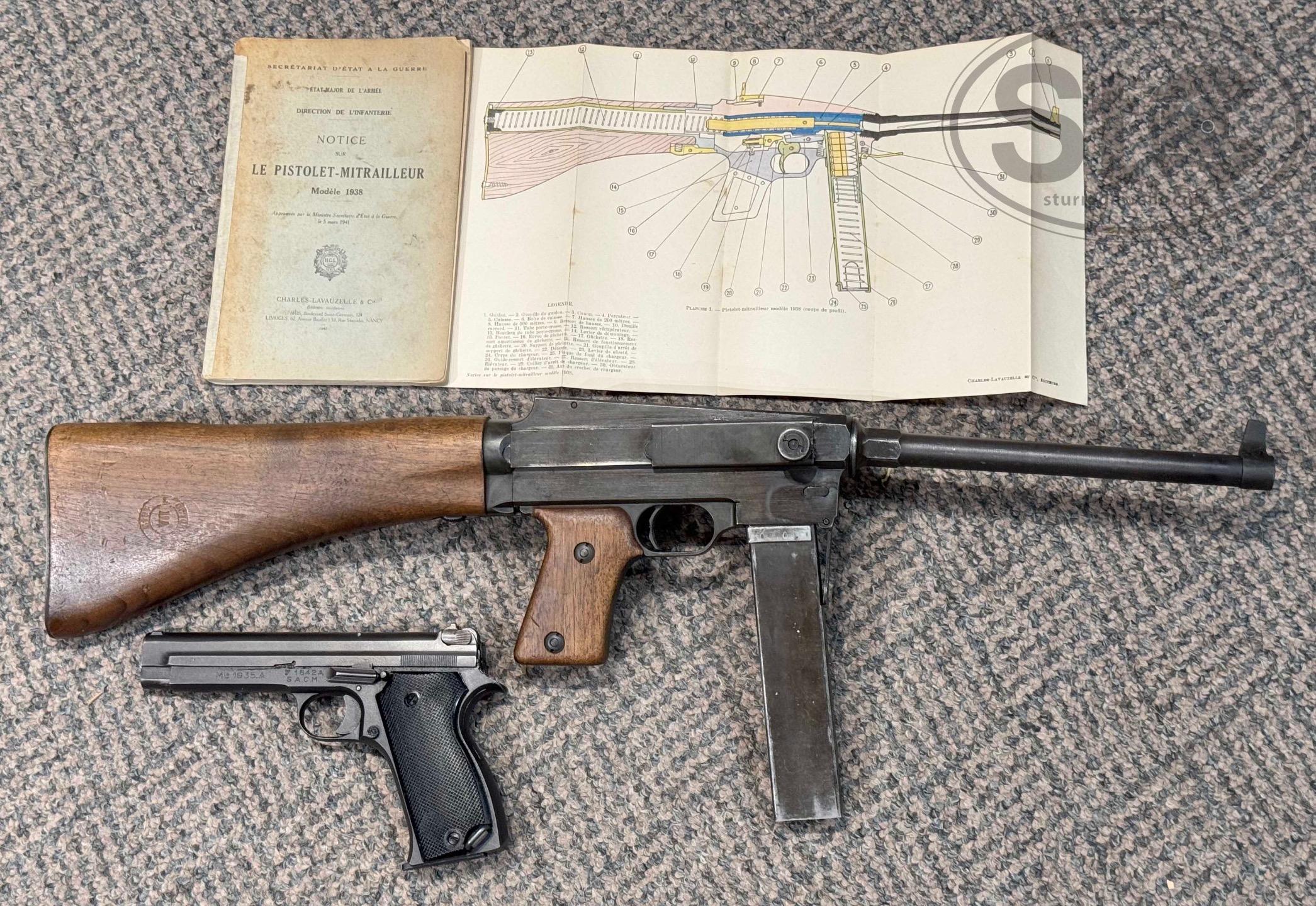 SOLD French Submachine gun and Sidearm - matching caliber - NFA Market ...