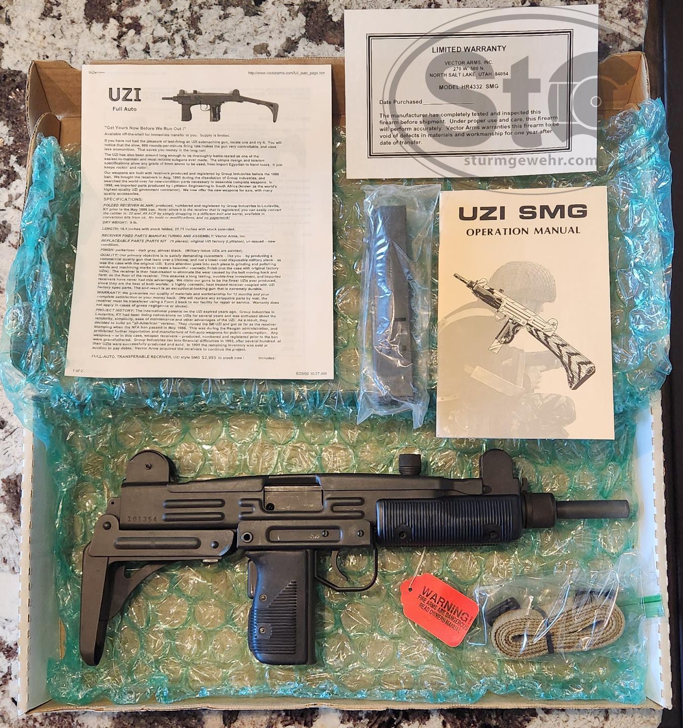 WTS: NIB consecutive serial numbered pair of Vector Standard Uzi 9MM ...