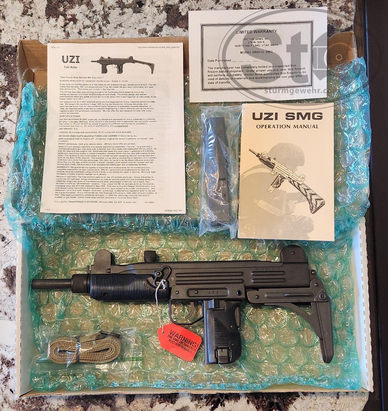 WTS: NIB consecutive serial numbered pair of Vector Standard Uzi 9MM ...